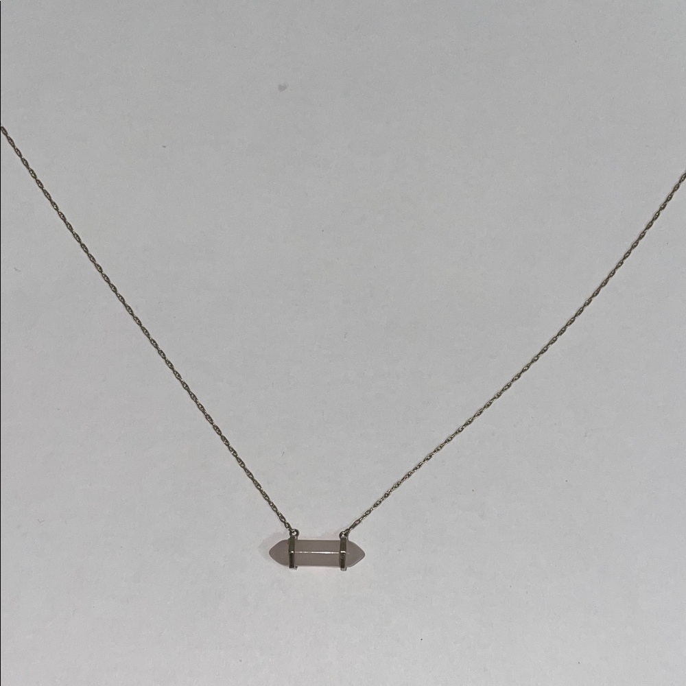 Elegant gold plated Necklace with rose quartz